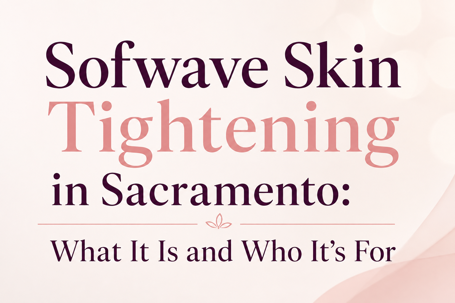 Sofwave Skin Tightening in Sacramento